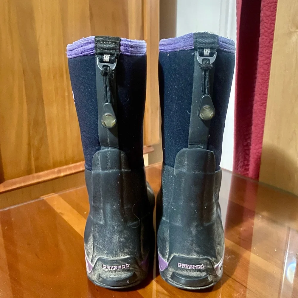 Arctic Storm Kids Black and Purple Winter Boots